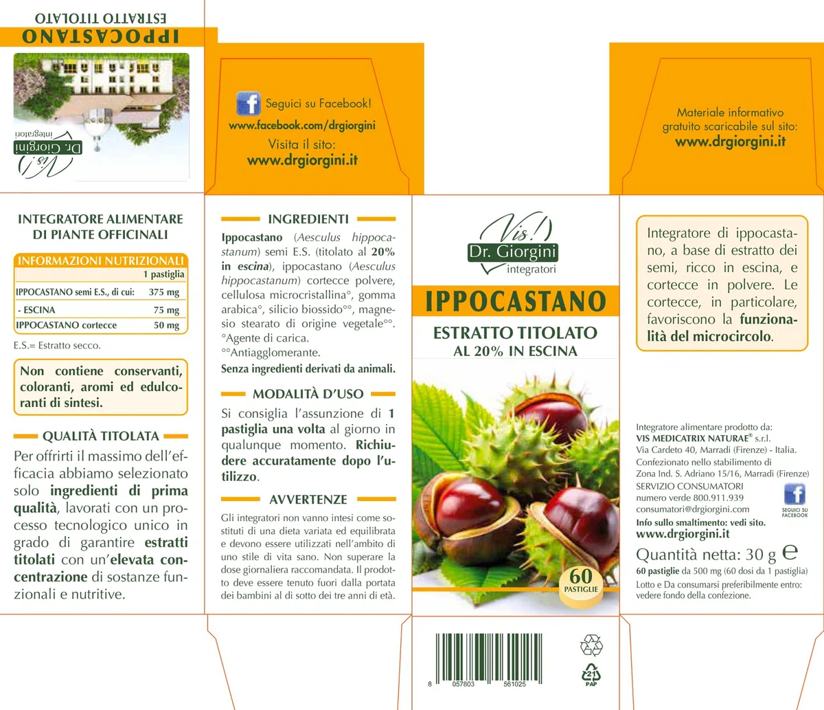 IPPOCASTANO ESTRATTO TITOLATO pastiglie - 30 g