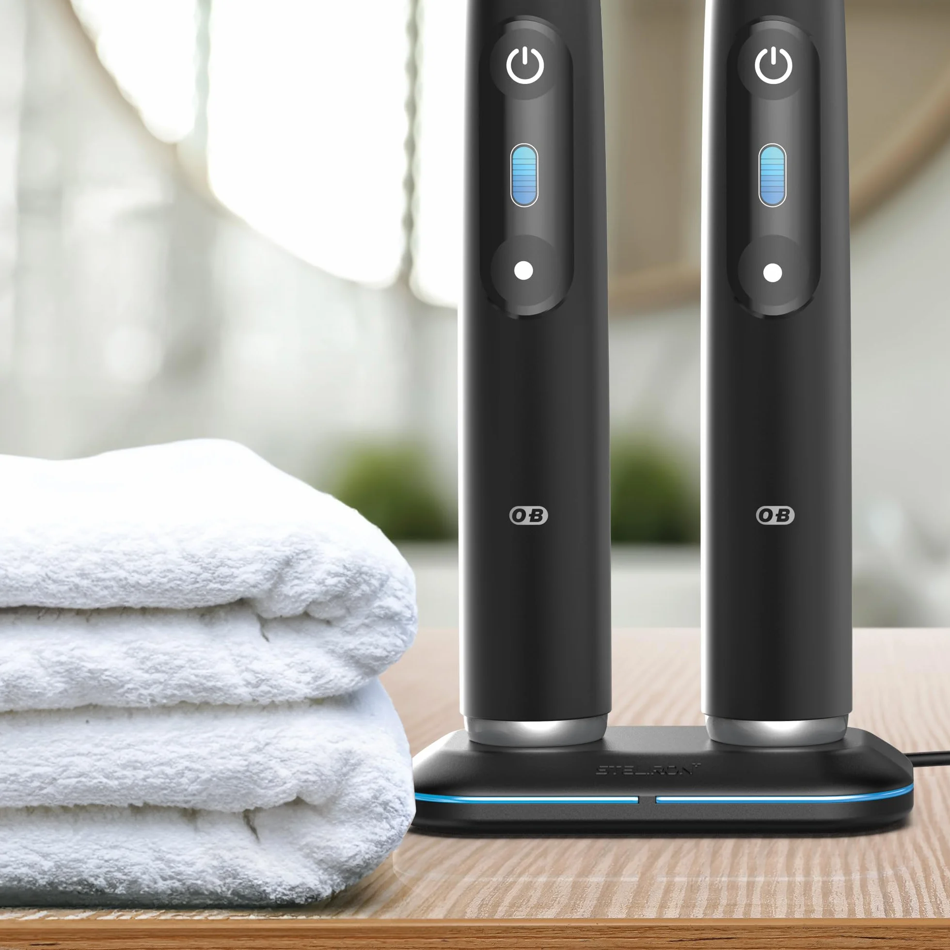 Caricabatterie doppio per spazzolino elettrico OralB serie iO 10/9/8/7/7G, base di ricarica magnetica con indicatore LED (adatto ai viaggi), alimentazione USB, ricambio per modelli Braun OralB iO