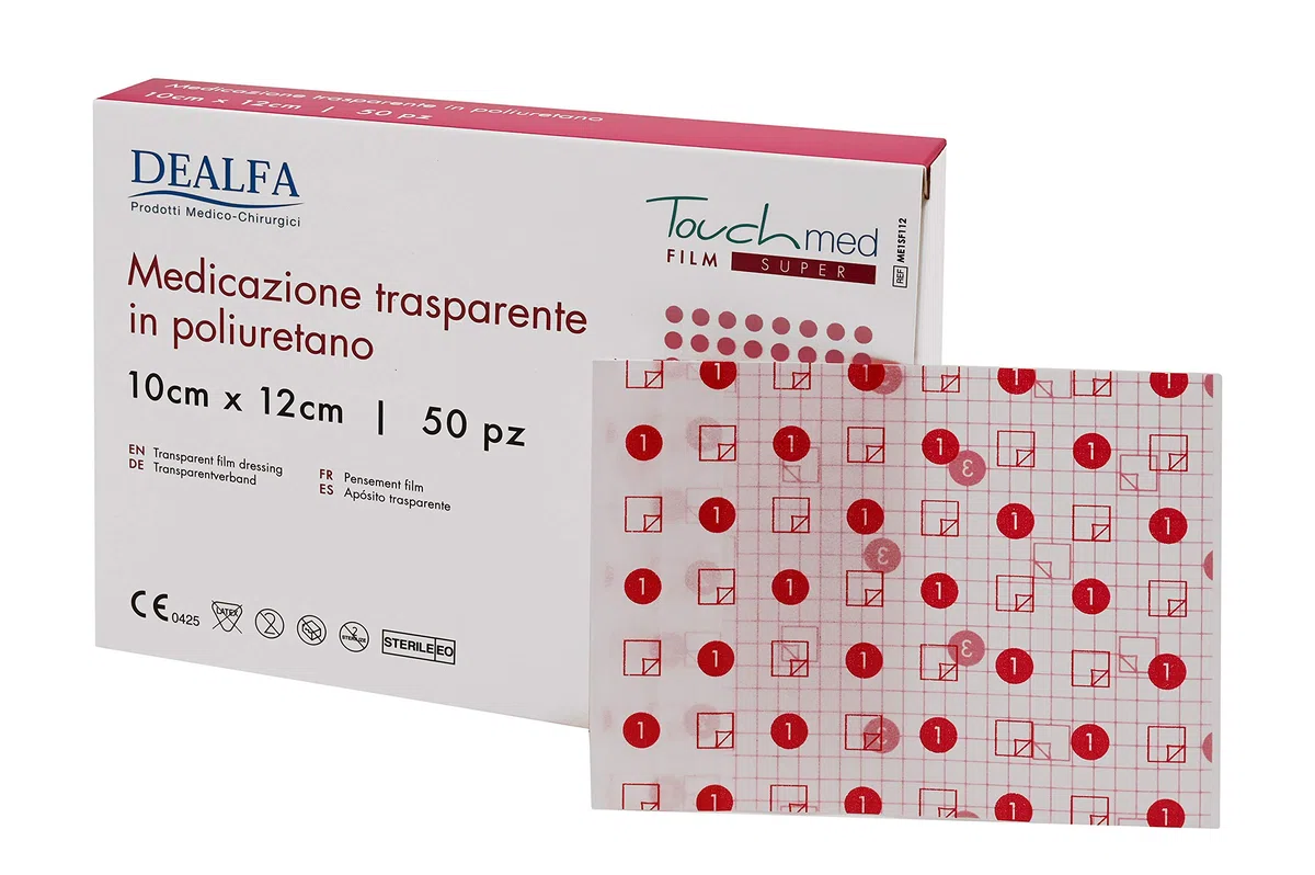 TOUCHMED Medicazione Adesiva Sterile in Film di Poliuretano - 10x12 cm - Trasparente e Impermeabile - Protezione Avanzata per la Pelle - Monouso - Confezione da 50 Pezzi