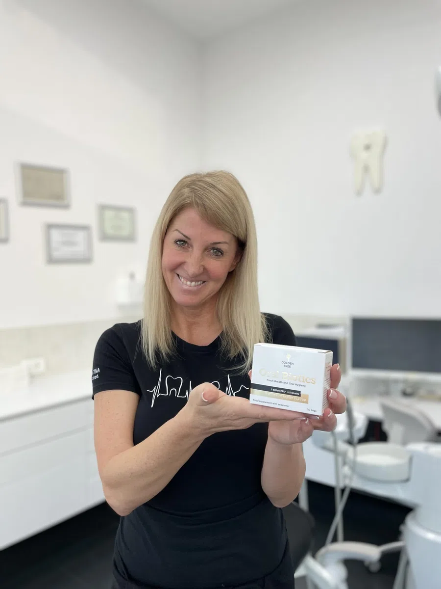 Golden Tree Oral Biotics – Probiotici Orali per la Cura del Cavo Orale, 7 Miliardi di UFC per Dose, Probiotici per la Bocca in Bustine con 5 Ceppi Batterici, 30 Bustine