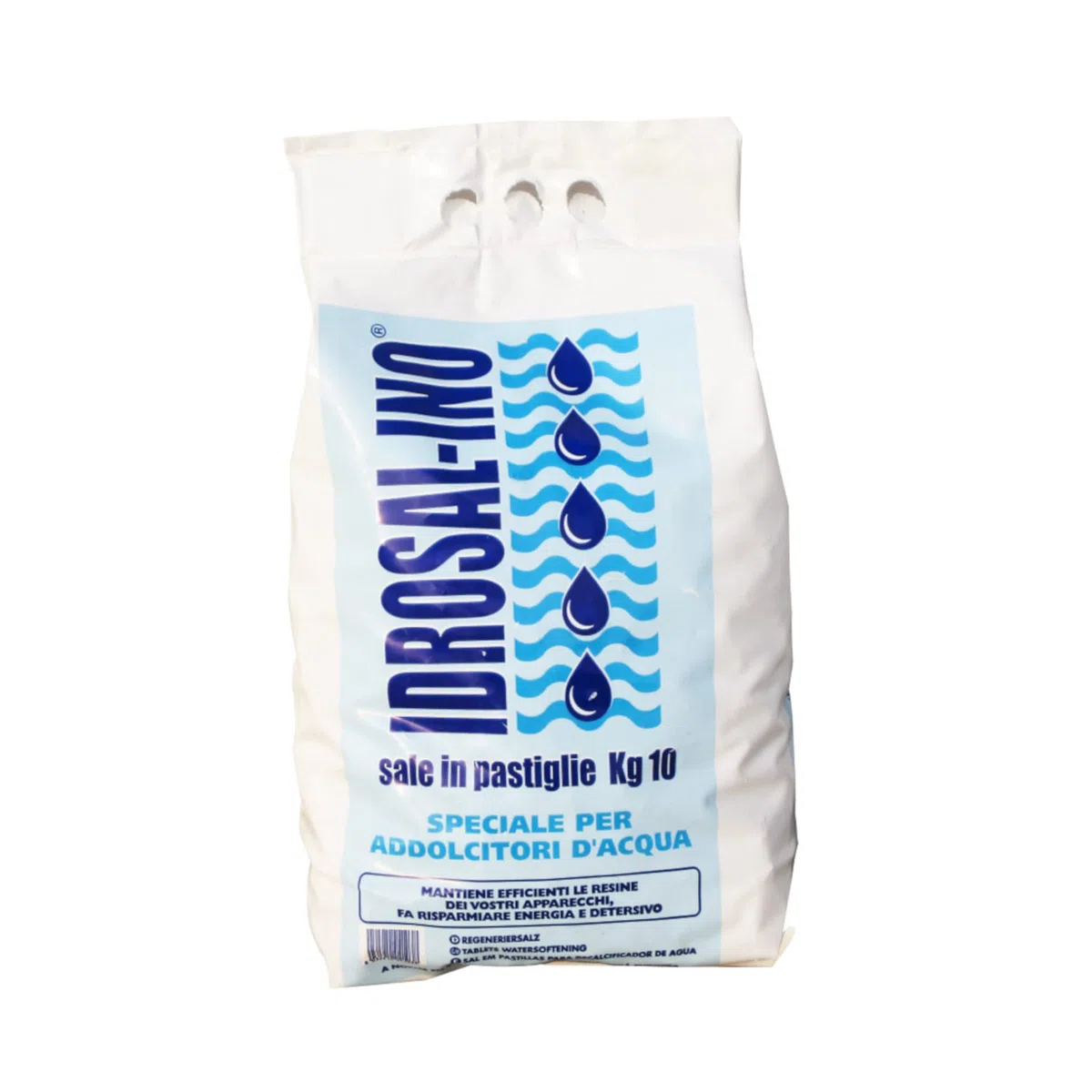 SALE IN PASTIGLIE PER DEPURATORI E ADDOLCITORE 10 KG IDROSAL (2 sacchi)