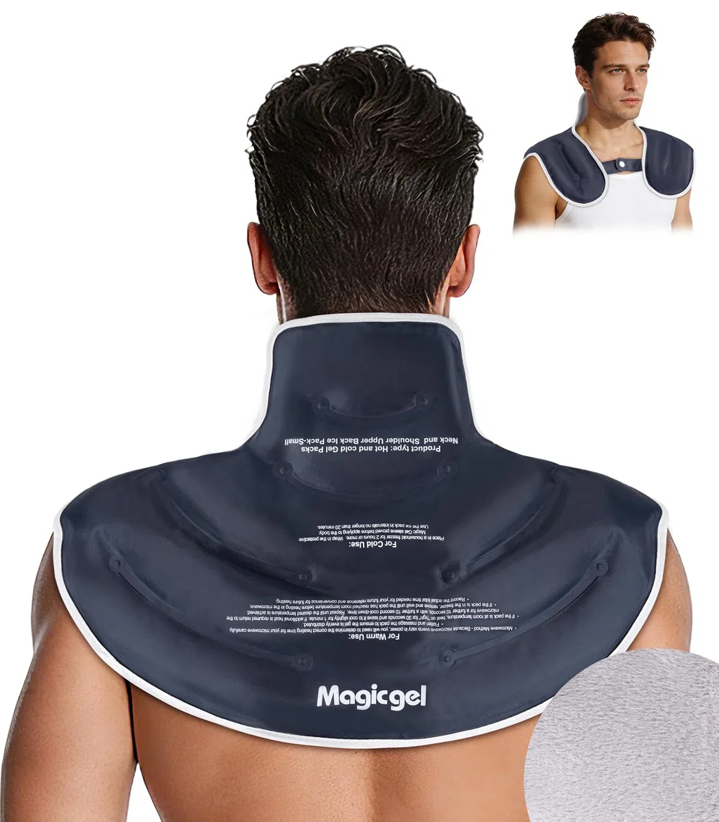 Magic Gel Impacco Freddo Collo e Spalle, Gel Riutilizzabile, Sollievo Dolore Cervicale, Fascia Flessibile per Recupero Infortuni e Terapia Muscolare - Grande