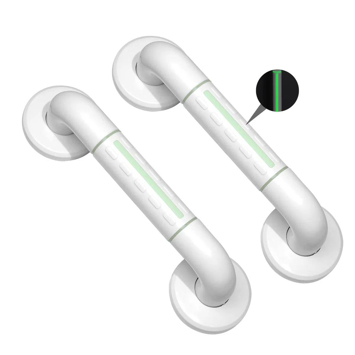 Set di 2 Barra di Sostegno per Bagno, 30 cm Maniglia da Bagno Antiscivolo in Acciaio Inox 304, Maniglia di Sicurezza, Maniglia Ausiliaria per Cucina, Camera da Letto,Doccia, con Fluorescencia