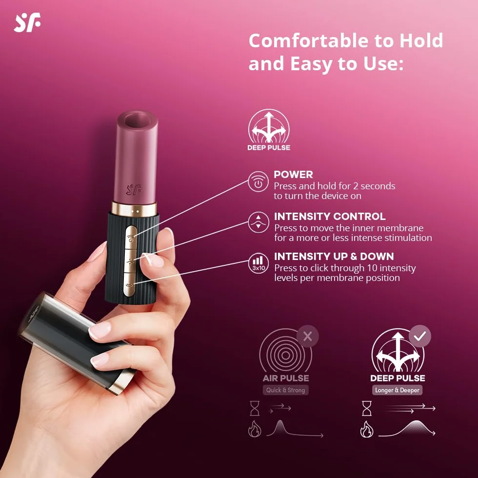 Satisfyer Deep Kiss Vibrator, sex toy, giocattoli sessuali per adulti, per donne, stimolazione del clitoride, dispositivo vibrante per il benessere e il piacere sessuale