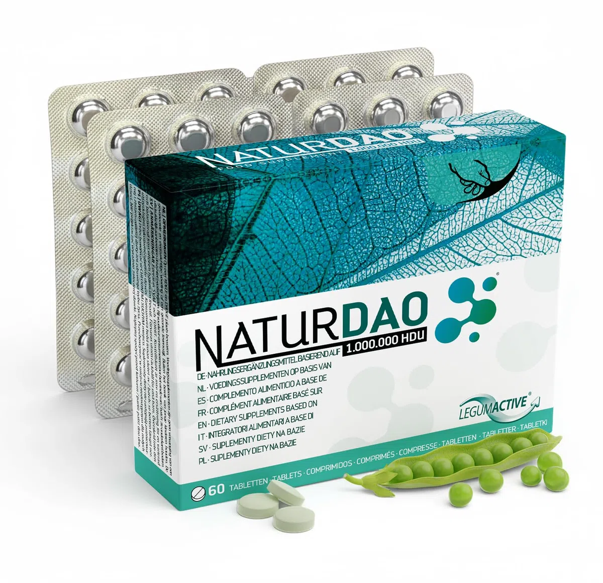 Enzima DAO 3.000.000 HDU al giorno - dosaggio perfetto con 1.000.000 HDU per compressa (1-3 compresse/giorno) - 100% DAO vegano - 60 compresse