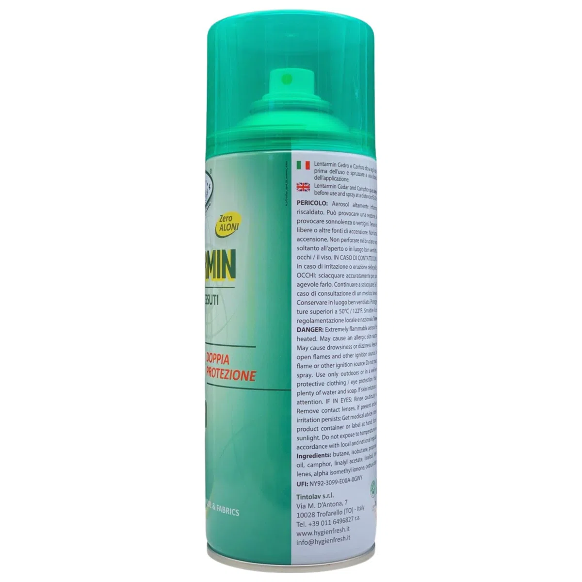 2x Spray Salvatessuti LENTARMIN, Doppia Protezione Su Lana e Tessuti Grazie Alla Combinazione Di Cedro e Canfora. Utilizzabile Su Tutti i Tessuti, Non Macchia 400ml