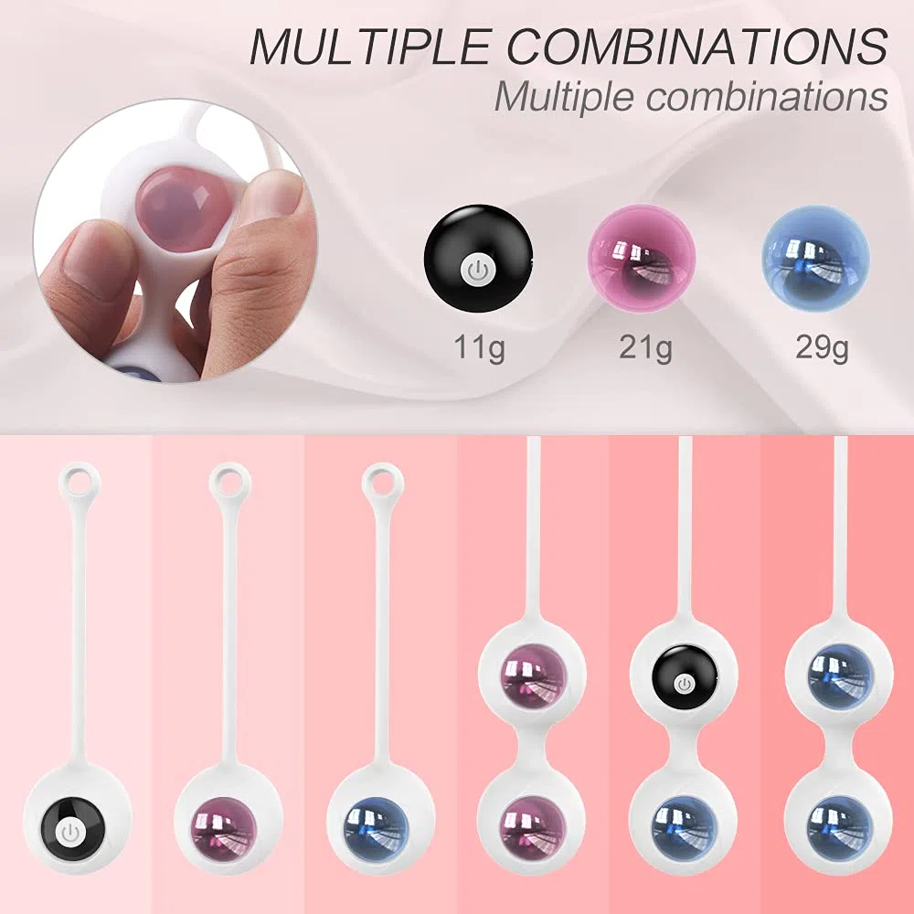 9 Modalità di Massaggio Silicone Kegel Ball 2 in 1 Palline con Telecomando Per il Pelvico Palline per Donna, Ricaricabile,Impermeabile,Liscio,Controllo della Vescica ed Esercizi del Pavimento Pelvico