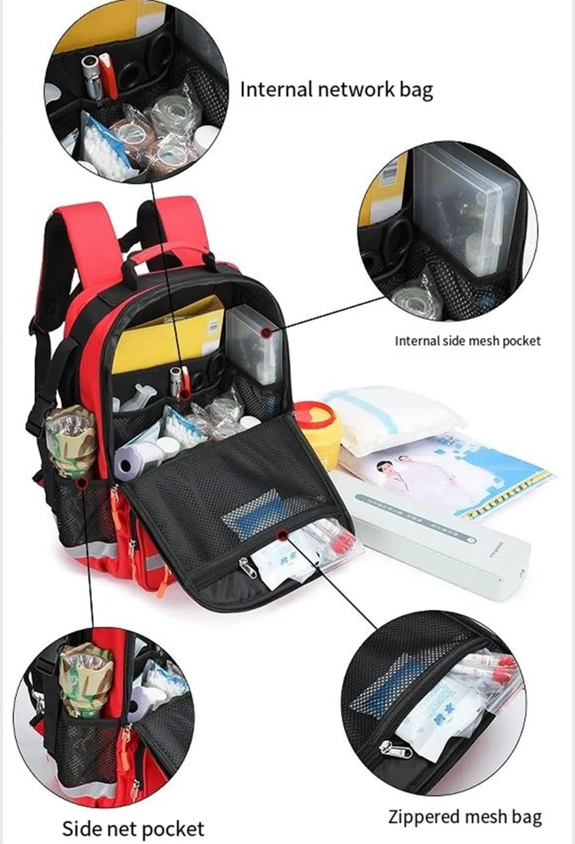 Borsa Di Primo Soccorso, Zaino Medico Vuoto, Traumi Con Riflettente, Zaino Infermiere Domiciliare, Zaino Emergenza Per Attività All'aperto, Viaggi, Campeggio