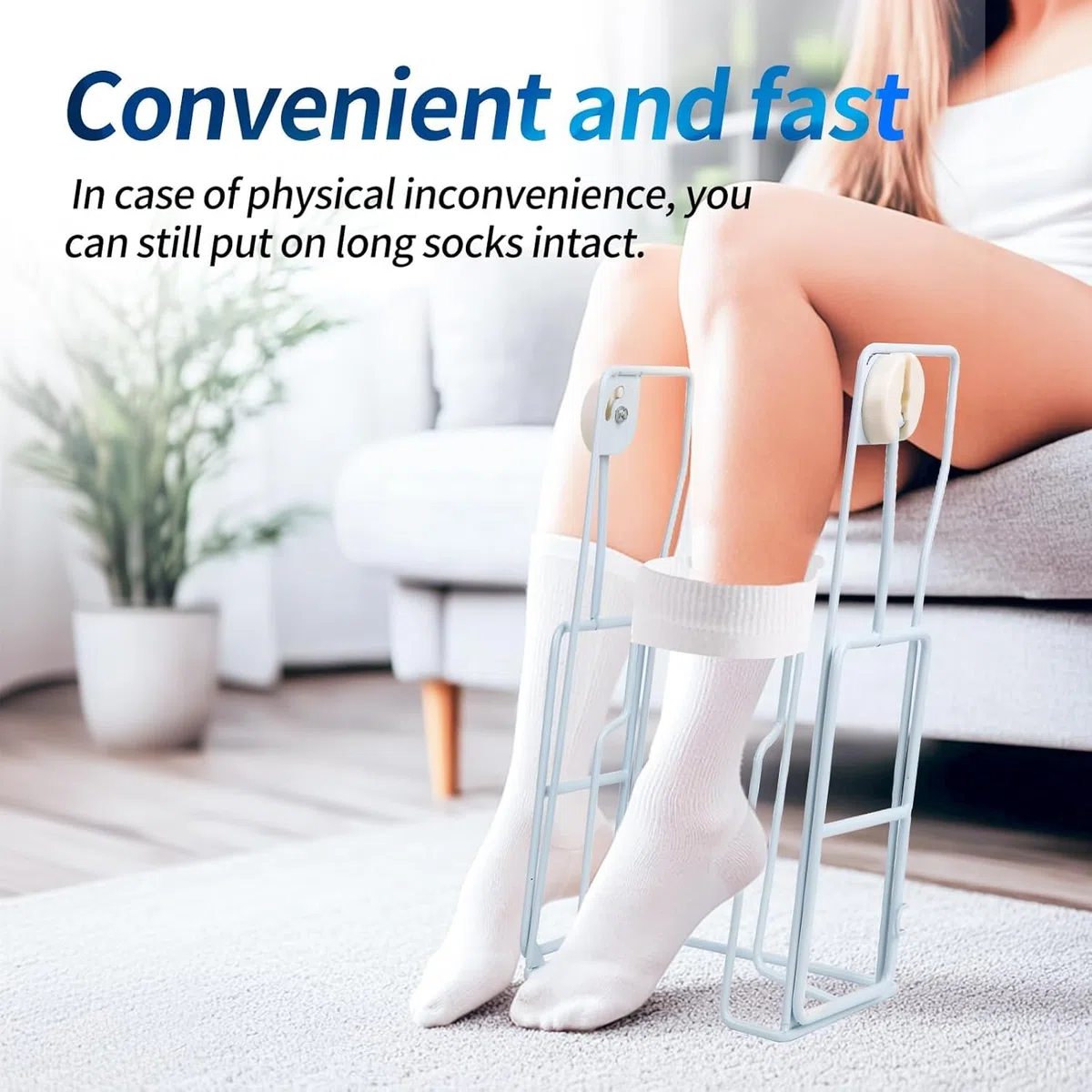 Dispositivo innovativo per indossare calze senza piegarsi - Calzascarpe e gadget per calze a compressione, ideale per anziani con mobilità ridotta