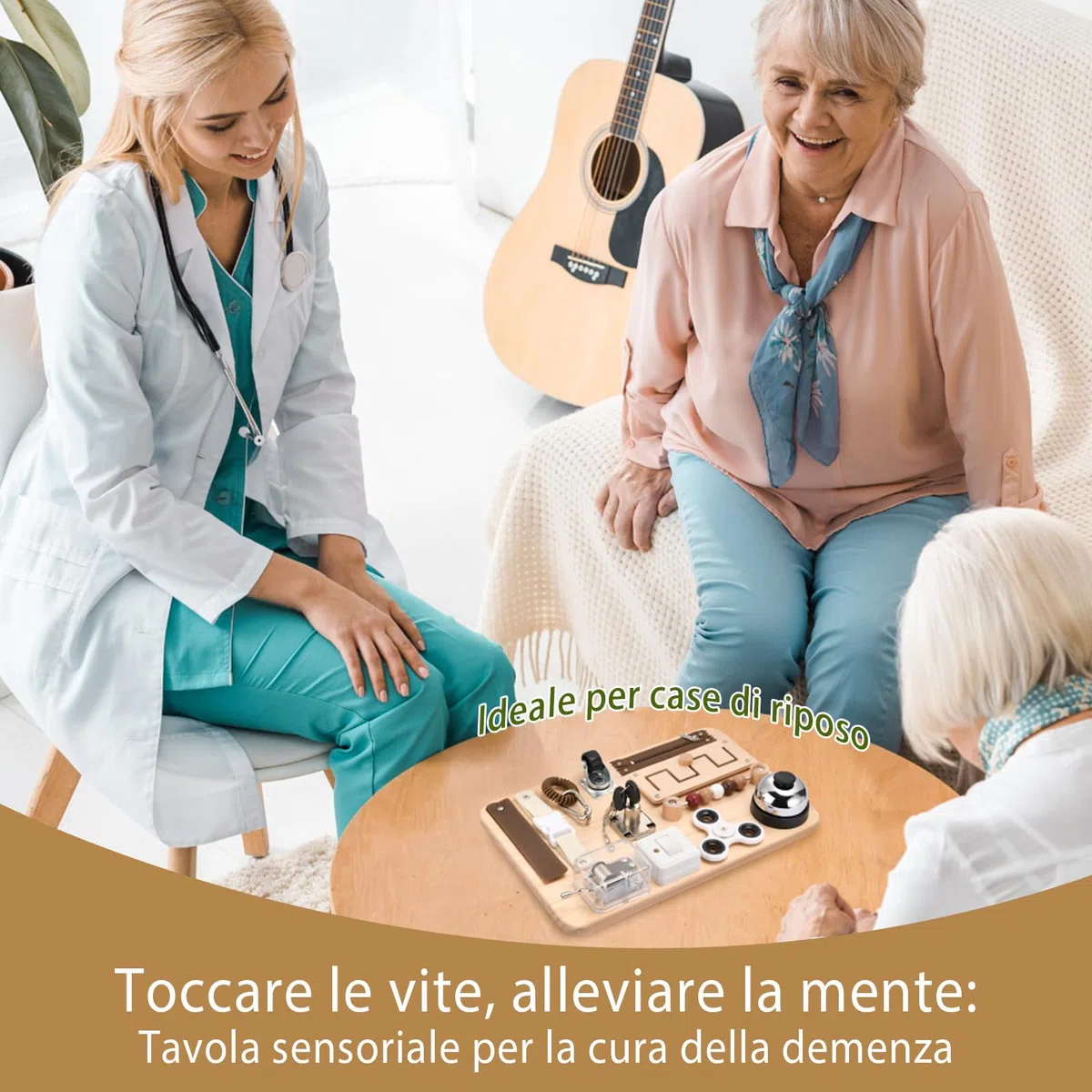 potatomato Busy Board sensoriale per Adulti – attività per Anziani con Alzheimer e demenza – Gioco Montessori Contro ADHD, ansia e autismo – Tavola motoria e di Memoria – Regalo da Viaggio