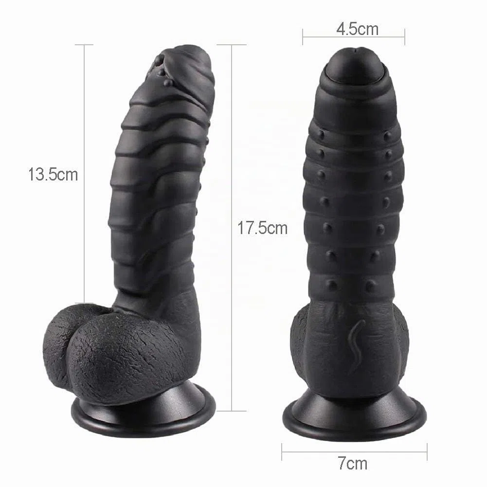 SXOVO Dildo Realistico 4,5 CM Diametro Squama di Pesce Armatura Pene con Ventosa per Uomini e Donne Dildo di Grandi Dimensioni Impermeabile Nuovi Arrivi Giocattolo del Sesso per Adulti (Nero)