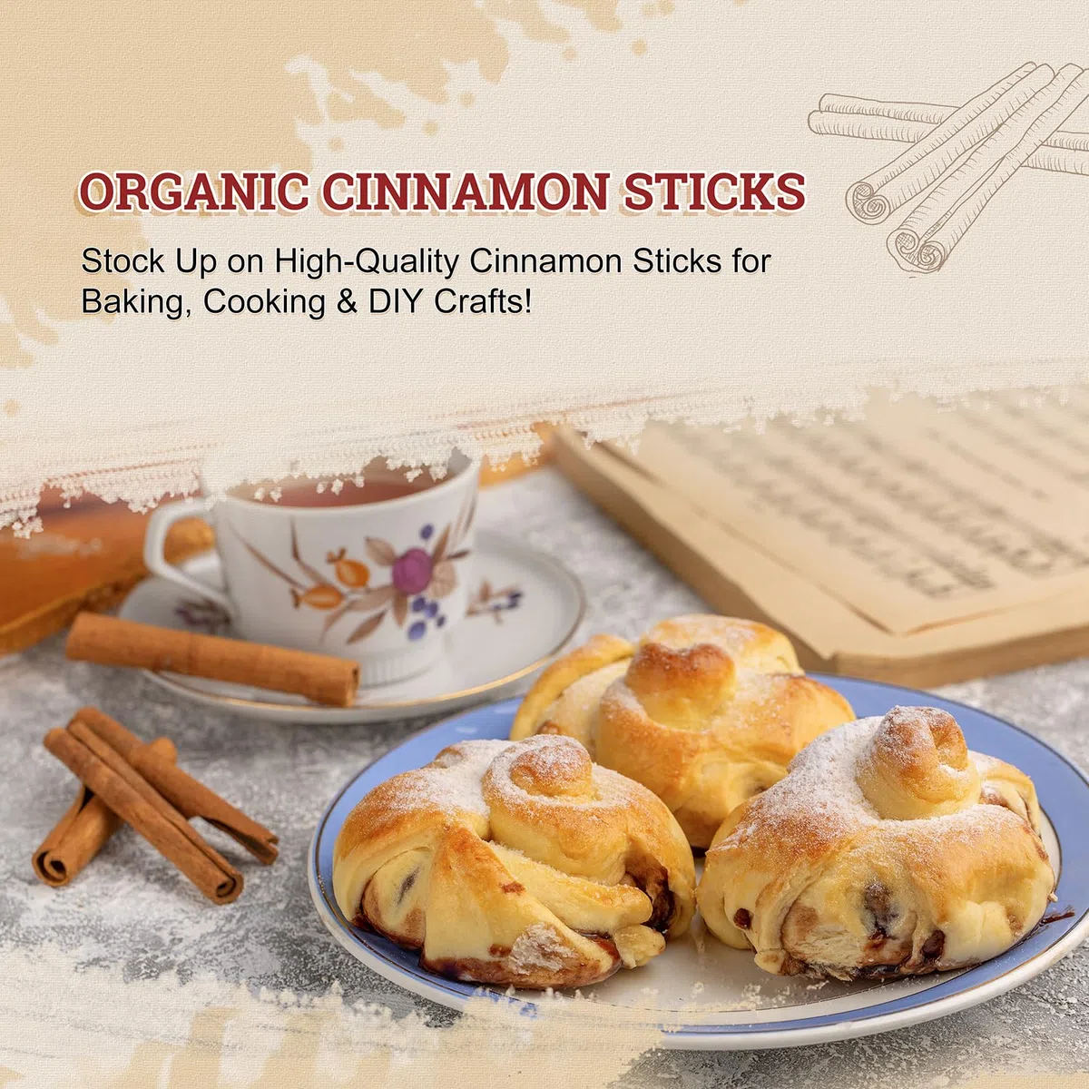 52USA Cinnamon Sticks 113,4 g – Premium Ceylon cannella per cuocere, bevande e cucinare – naturale, fresco e aromatico
