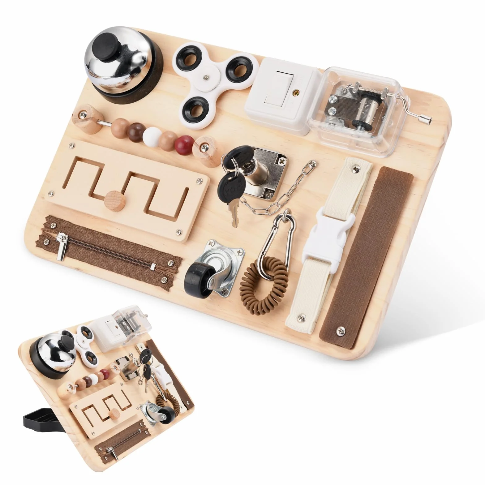 potatomato Busy Board sensoriale per Adulti – attività per Anziani con Alzheimer e demenza – Gioco Montessori Contro ADHD, ansia e autismo – Tavola motoria e di Memoria – Regalo da Viaggio