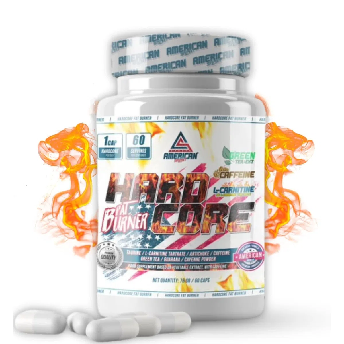 HardCore Supporto alla Definizione | Formula con Taurina e L-Carnitina | Ideale per Sportivi e Attività Fisica | Supporto per Routine Attiva | 60 Capsule