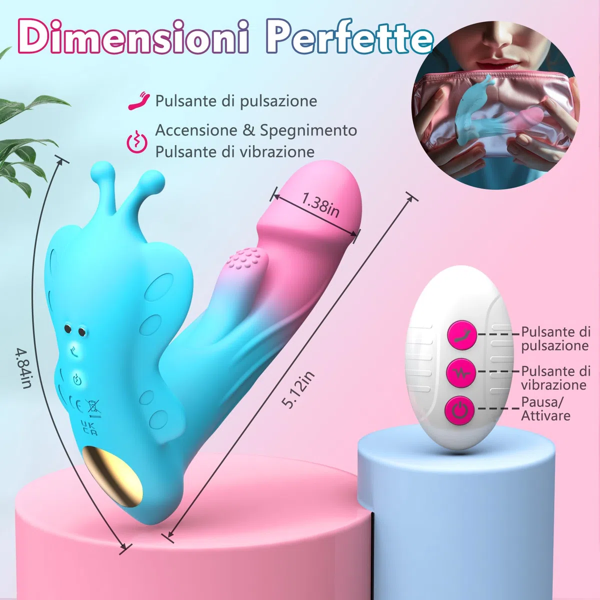 Vibratoreper Donna Professionale Vibratore Clitoride - APP Dildo Vibratoreper Donna Clotoride Sex Toys con 10 Modalità di Pulsazione & Vibrazione, Vibratoriper Donne Comando a Distanza Vibratore Donne