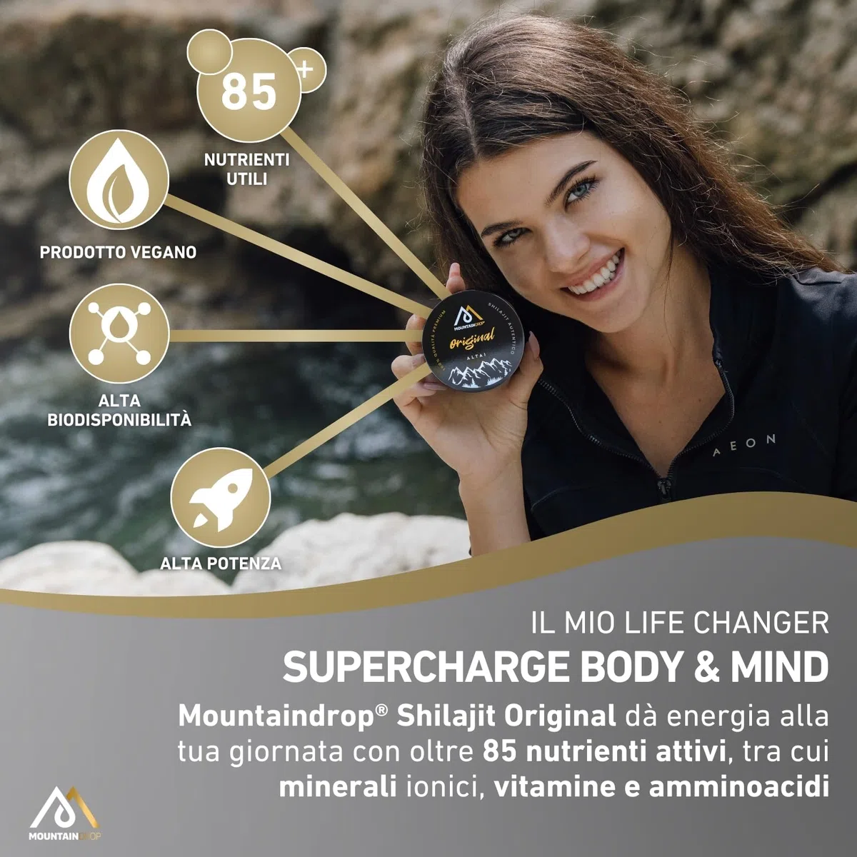 SHILAJIT, 40 g (fornitura 3-5 mesi), resina Shilajit naturale e pura. Raccolta a mano e realizzata a mano in un barattolo di vetro viola protettivo, supplemento ayurveda per il benessere, testato UE