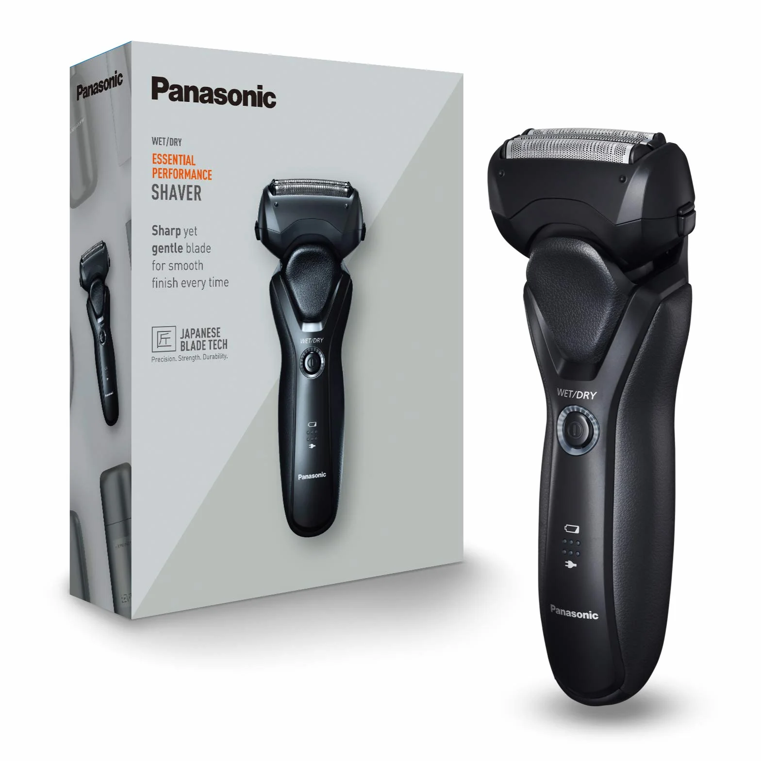 Panasonic ES-RT37-K503 Rasoio Uomo Wet&Dry a 3 Lame per un Taglio Rapido e Preciso, Testina Multidirezionale, Tagliabasette a Scomparsa, Lavabile, Nero