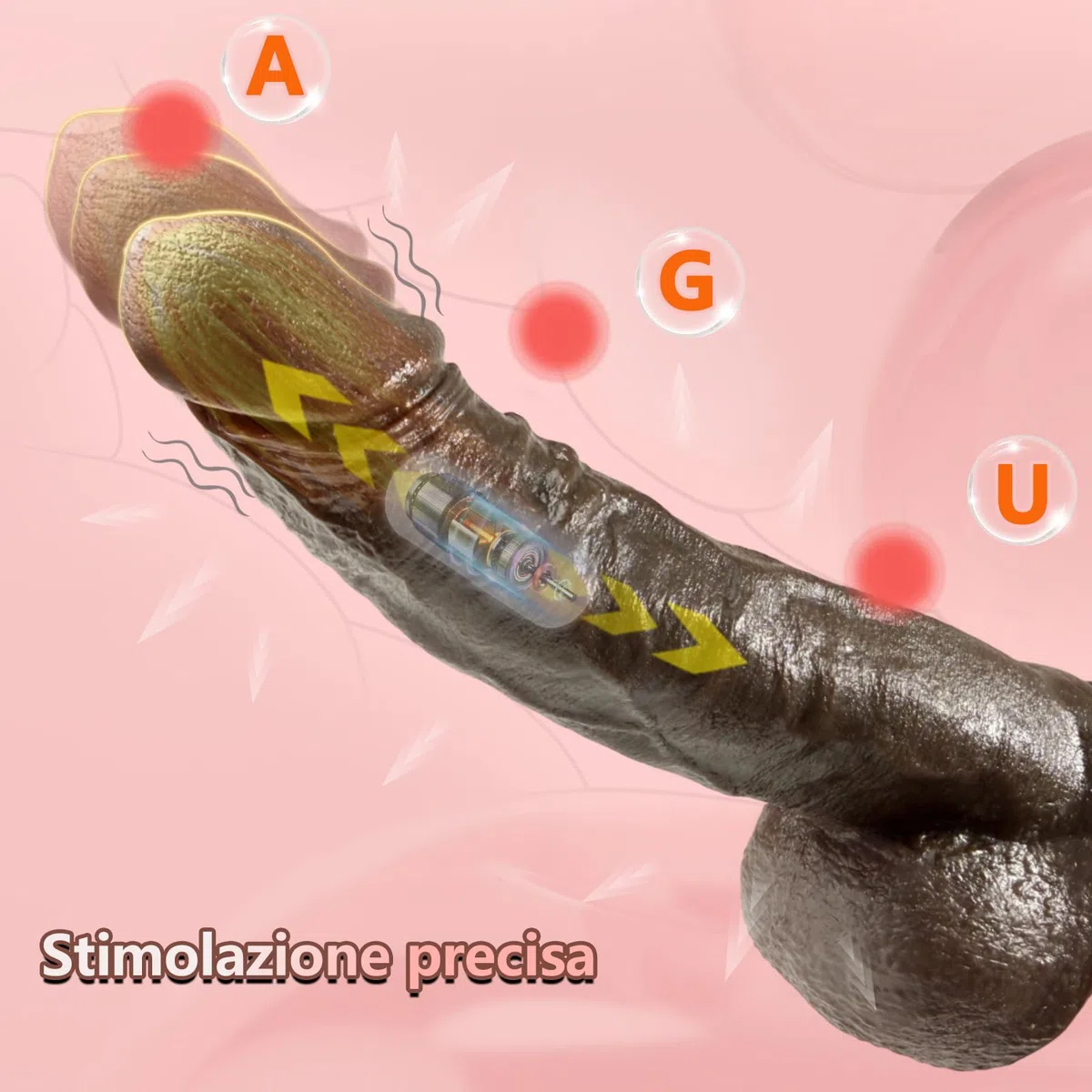 WHL 25 cm Dildo Realistico Vibratoreper Vibratore Anale Pene Realistico XXL Grosso Dildo Vibratore Anale Gigante 3 Spinte 9 Vibrazionecon Riscaldante Sexytoysys Donna Professionale, Nero