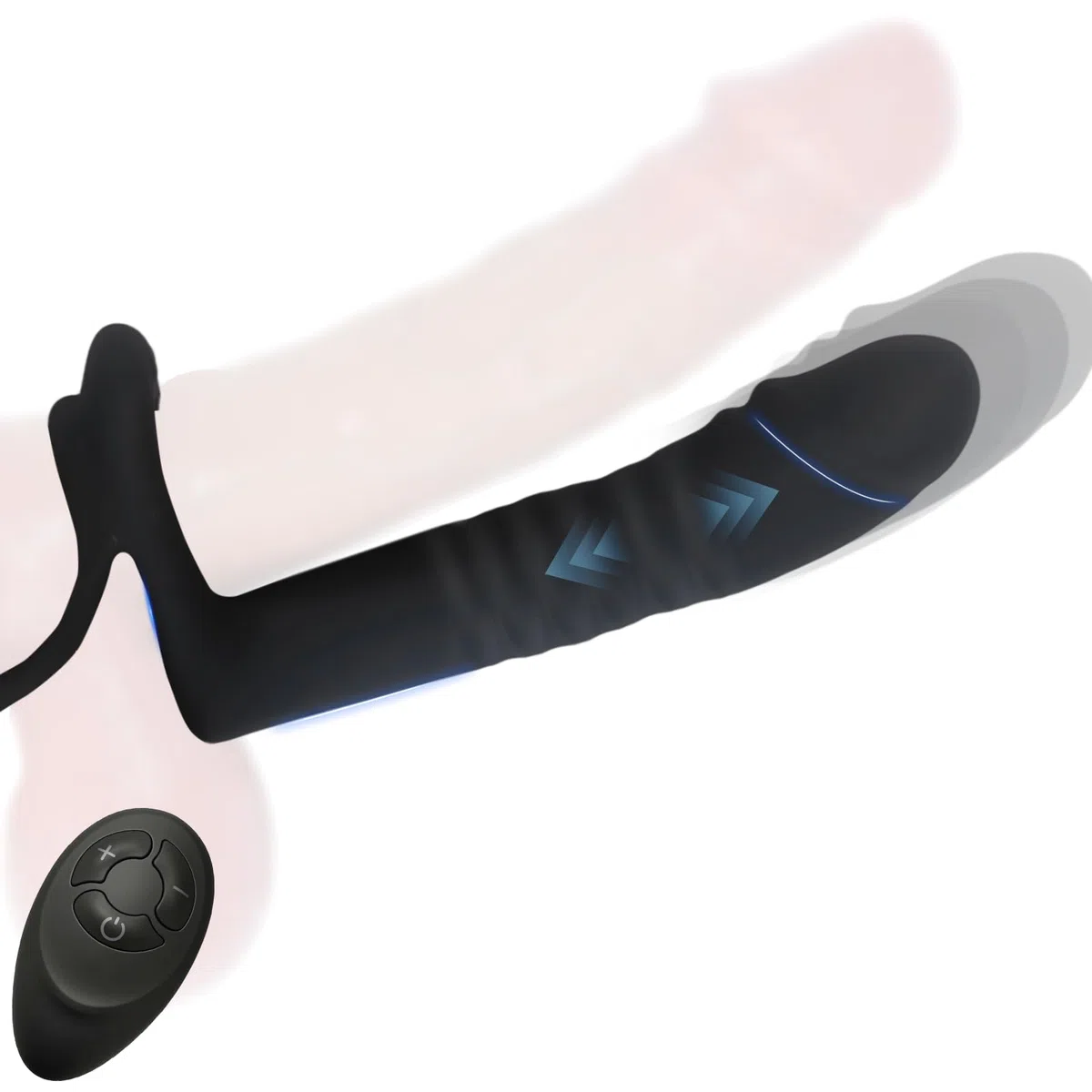 3 IN 1 Vibratore Anale con Anello, Vibratore Anale Dildo, Stimolatore Prostata Anal Plug Sex Toys 10 Modalità di Spinta e Vibrazione Doppio Penetratore Sex Toys con Telecomando per la Coppia