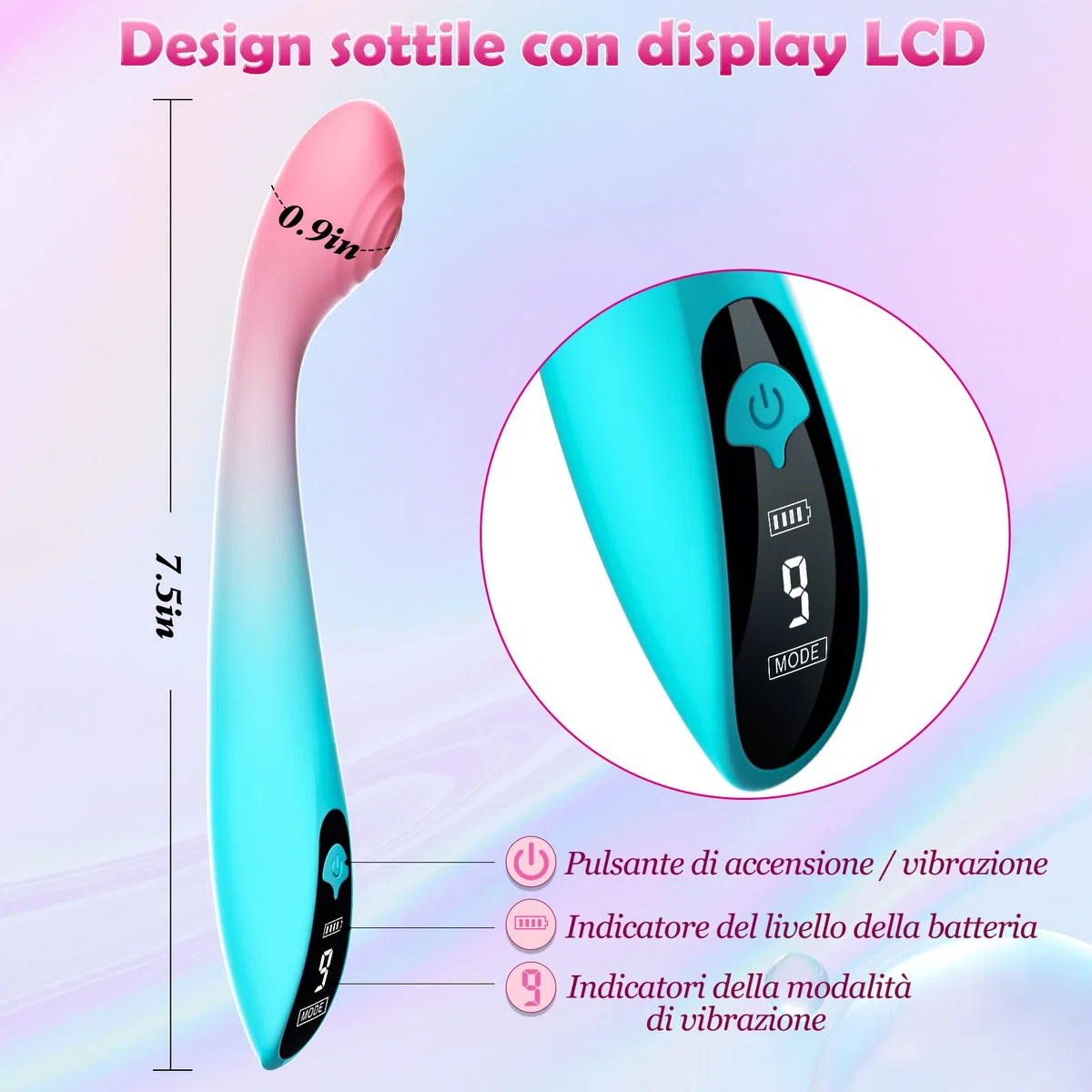 Vibratore Femminile Sex Toýs - Dildo vibrante per donne e coppie, set di giocattoli erotici maschili Gay Liver Gate Plug con 9 modelli di vibrazione, stimolatore del clitoride e del punto G
