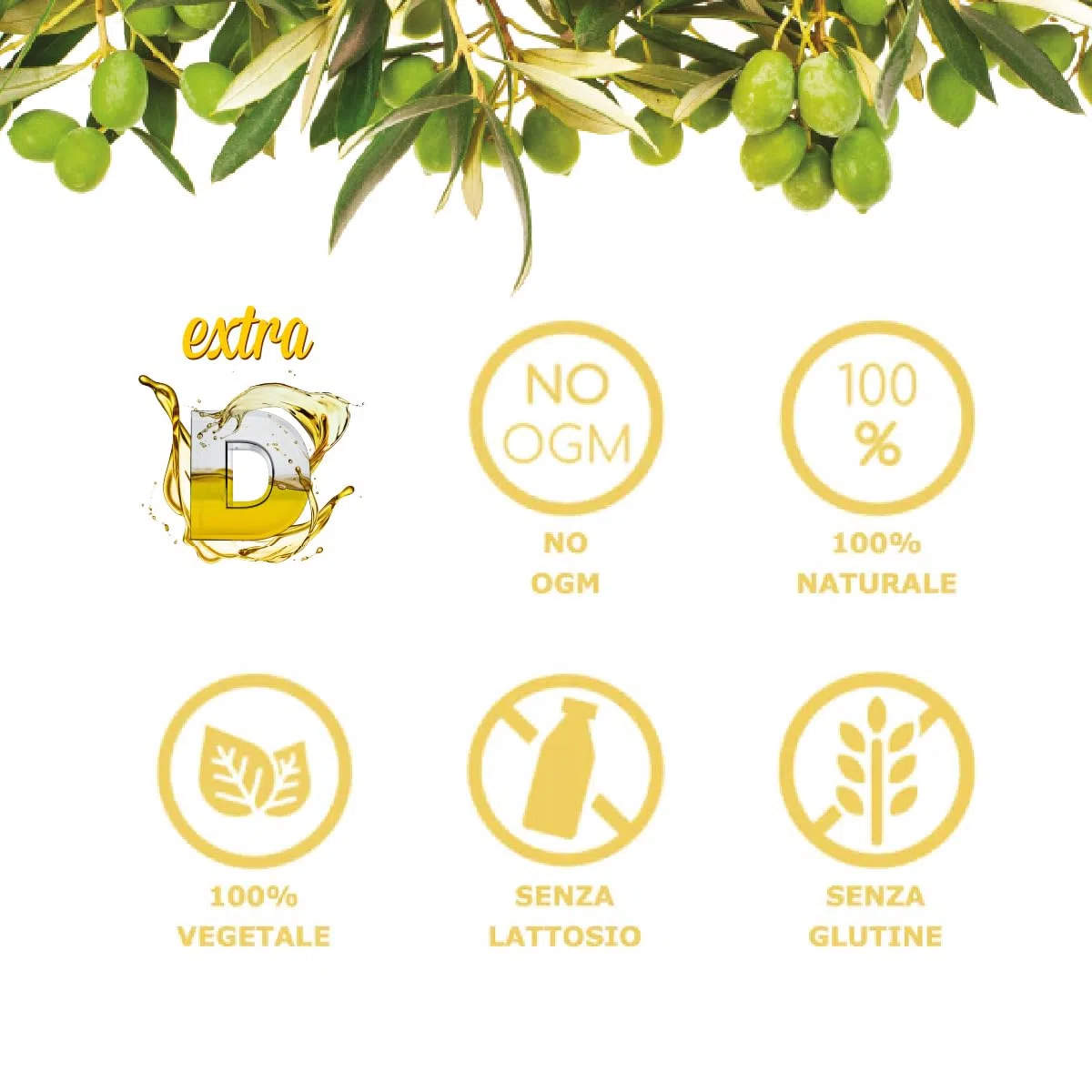 Extra D Vitamina D3 2000UI Gocce Olio EVO Italiano - Integratore Vegano Lichene Islandico - Ossa e Sistema Immunitario - Alto Assorbimento - 5 Mesi di Fornitura - 100% Naturale No Glutine