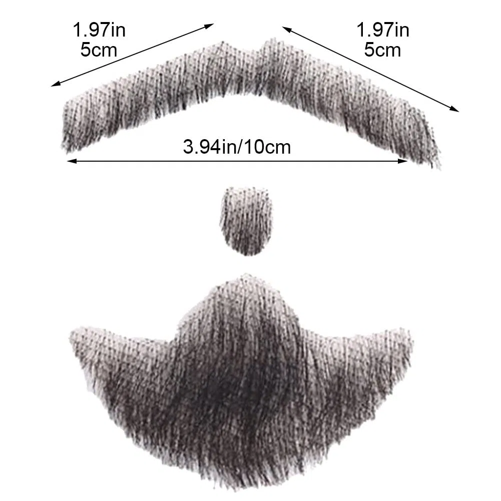 Simulazione da Uomo Barba Finta Capelli Umani realistici Barba e Baffi Finti per Il Trucco Oggetti di Scena Cosplay