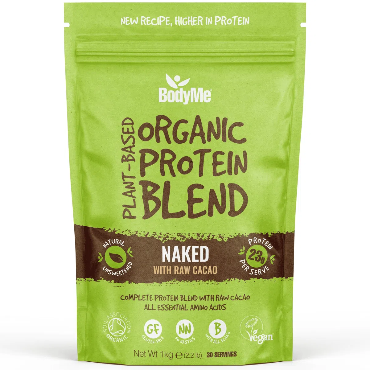BodyMe Bio Miscela Di Proteine Vegane Bio In Polvere | Crudo Cacao Cocco | 1kg | Senza Zucchero Carbo Basso | Senza Glutine | 21g Vegan Protein Complete | 3 Proteine Vegetali | Amminoacidi Essenziali