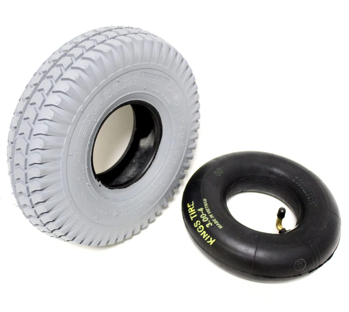 3.00-4 (260x85) pneumatico grigio e tubo con valvola angolare per sedia a rotelle elettrica e mobile