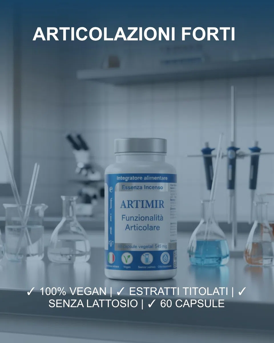 EFIT ARTIMIR Glucosamina MSM Acido Ialuronico - Integratore Articolazioni Alto Dosaggio con Boswellia Artiglio Diavolo Bromelina - Supporto Cartilagine Ossa Tendini - 60 Capsule Made in Italy