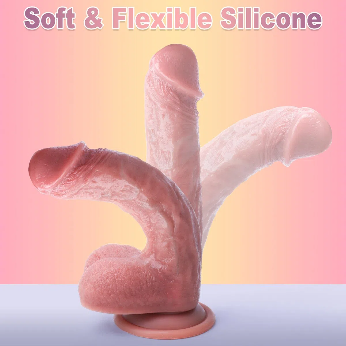 Dildo realistico in silicone per principianti con a forte ventosa per gioco a mani libere, dildo anale con asta curva e palline, toys sesso per lei, donne giocattoli del sesso per le donne