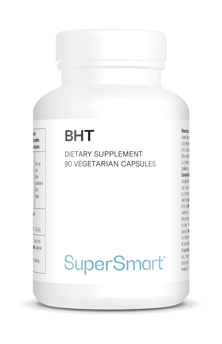 BHT (Butylated Hydroxytoluene) - Aiuta a combattere lo stress ossidativo - Potente antiossidante e antivirale - Antietà - Vegano - Supersmart