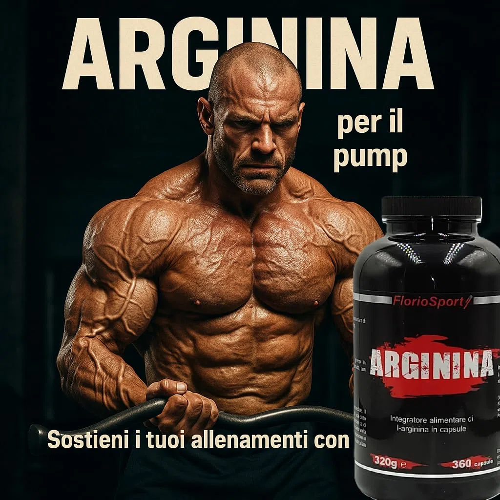Arginina 360 capsule FlorioSport - Pura L-Arginine HCL ad Alto Dosaggio - Precursore di Ossido Nitrico (NO) che regola la Vasodilatazione e contribuisce alla Sintesi Proteica