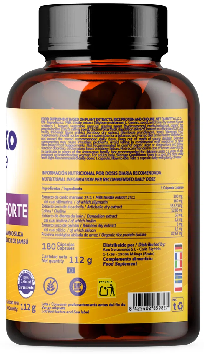 Cardo Mariano Tarassaco e Carciofo Detox Forte 180 Capsule con Colina e Silimarina 80% Estratto 25:1 Kinoko Life