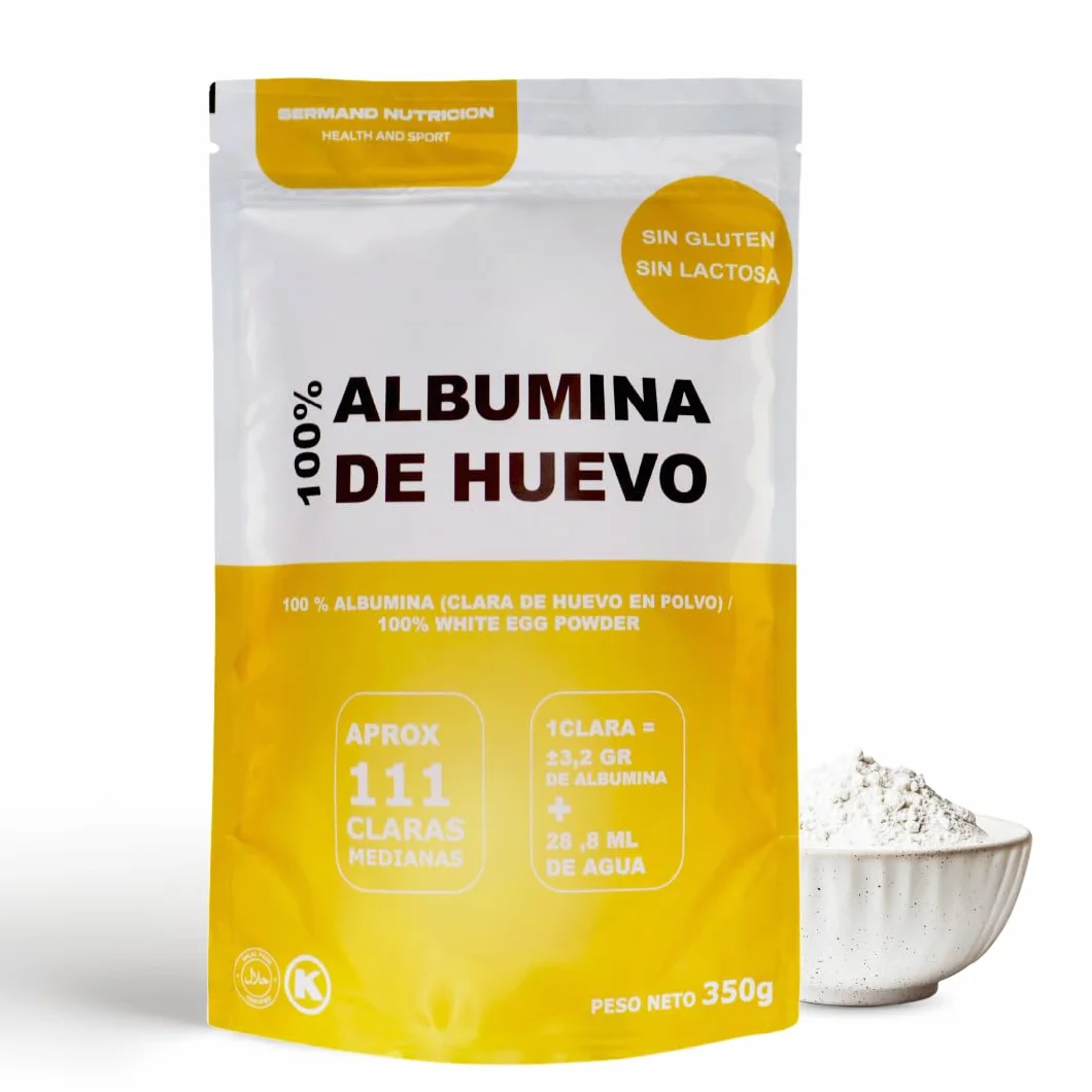 Albume d'uovo ecologico in polvere (350g) | Bianco d'uovo ecologico in polvere | Albumina d'uovo | Senza additivi | Prodotti senza lattosio | Presentazione in sacchetto Zip