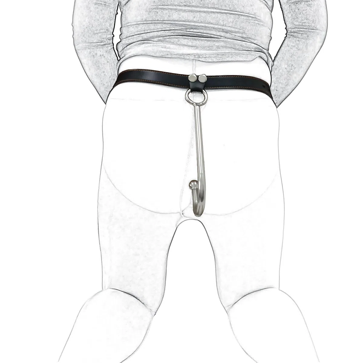 Gancio anale SM, plug anale in metallo, gancio anale, bondage BDSM, plug anale con cintura di castità regolabile in corda di pelle for uomini e donne, giocattoli anali