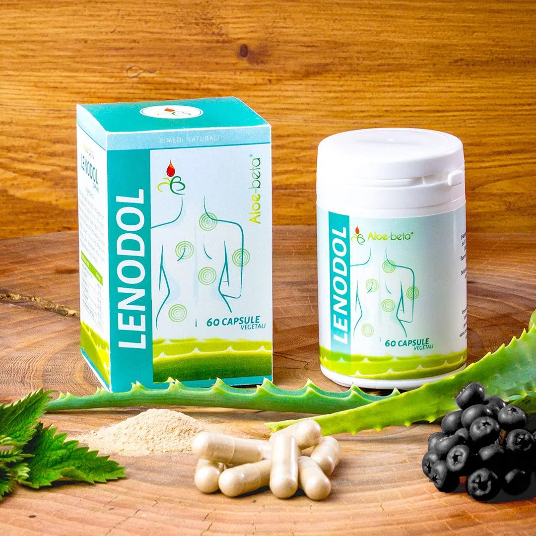 ALOEBETA Lenodol Artiglio del Diavolo Forte Capsule Vegetali - Allevia Dolori Muscolo Scheletrici di Ossa e Articolazioni - Integratore Alimentare BIO con Aloe Arborescens - Confezione da 60 Capsule