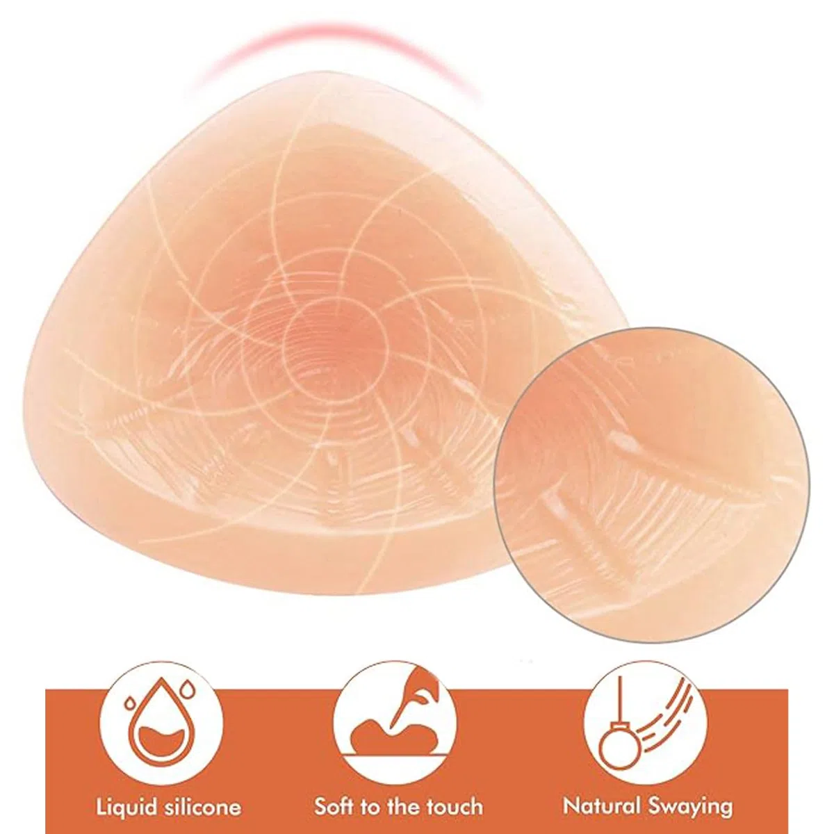 Protesi al Seno 100-600g/Pezzo Super Morbido Mammarie in Silicone Autoadesivo Triangolo Forma del Seni per Mastectomia Crossdresser, Transgender, Travestiti(500g/Piece, Nude)