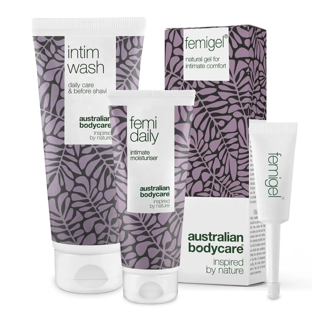 Australian Bodycare Intimate Kit – 3 prodotti per la cura intima | Riduce secchezza, prurito, rossori e odori| Contiene: Intim Wash 200 ml + Femi Daily 100 ml + Femigel 5x5 ml | Australian Bodycare