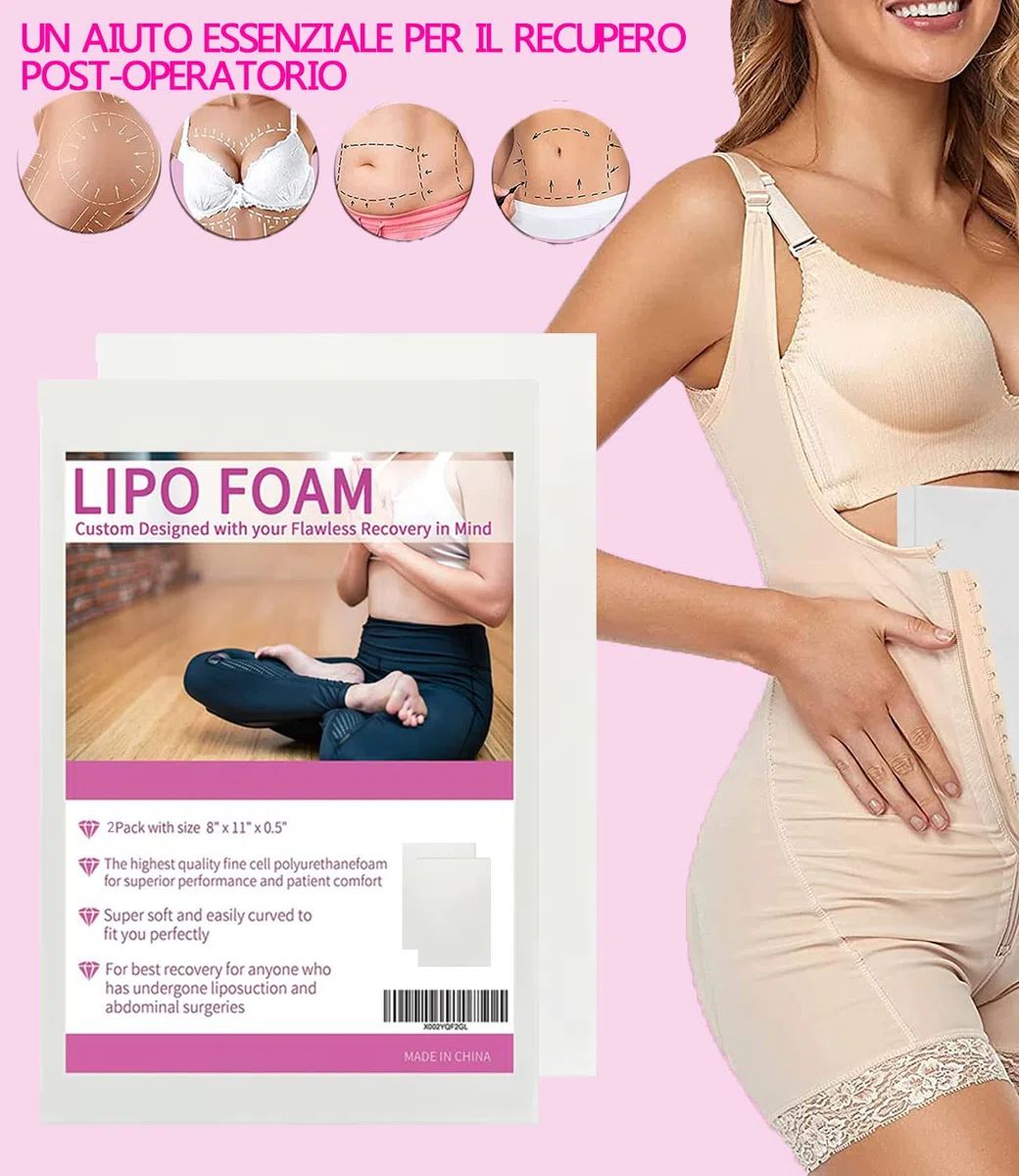 2 Confezione Schiuma Lipo 20 * 28 * 1,3cm Foglio di schiuma per la chirurgia della liposuzione per aiutare con la liposuzione post-chirurgica