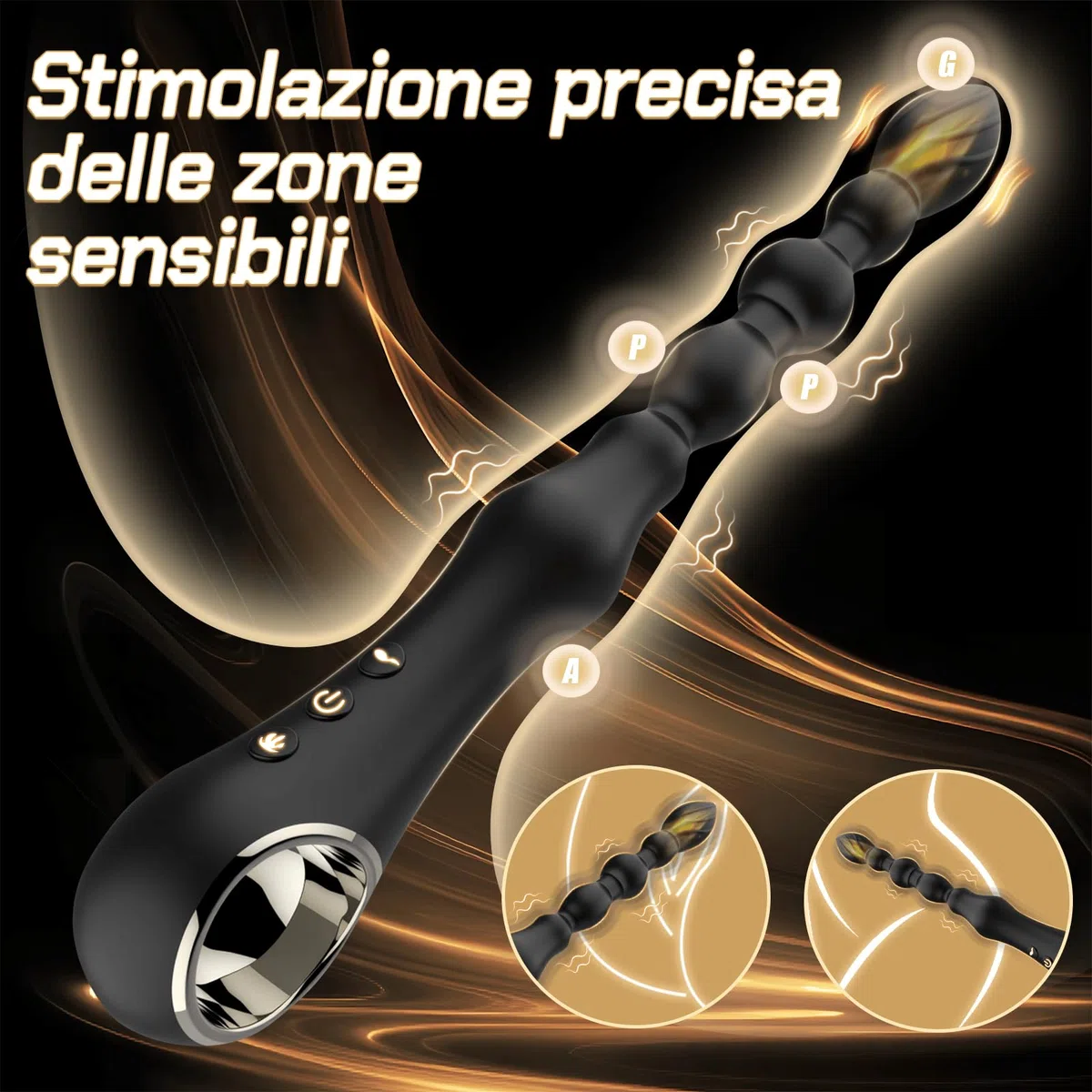 Vibratore Perline Anale Plug Massaggiatore Prostatico Punto G Dilatatore con 7 Modalità di Vibrazione con Funzione Riscaldante Anale Vibrante per Coppie Massaggiatore per la Prostata Anali Plug