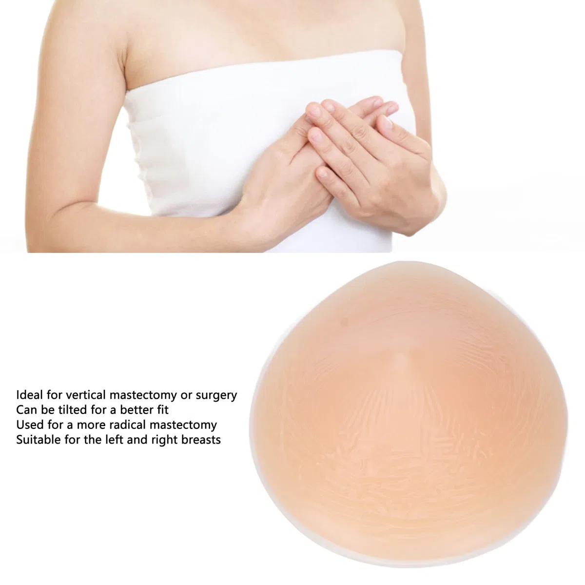 Seni in Silicone, Reggiseno Protesico per Mastectomia Stringere la Pratica della Menzogna Simulazione, Protesi Mammaria in Silicone per Mastectomia Protesi Crossdress Autoadesiva (250 g)