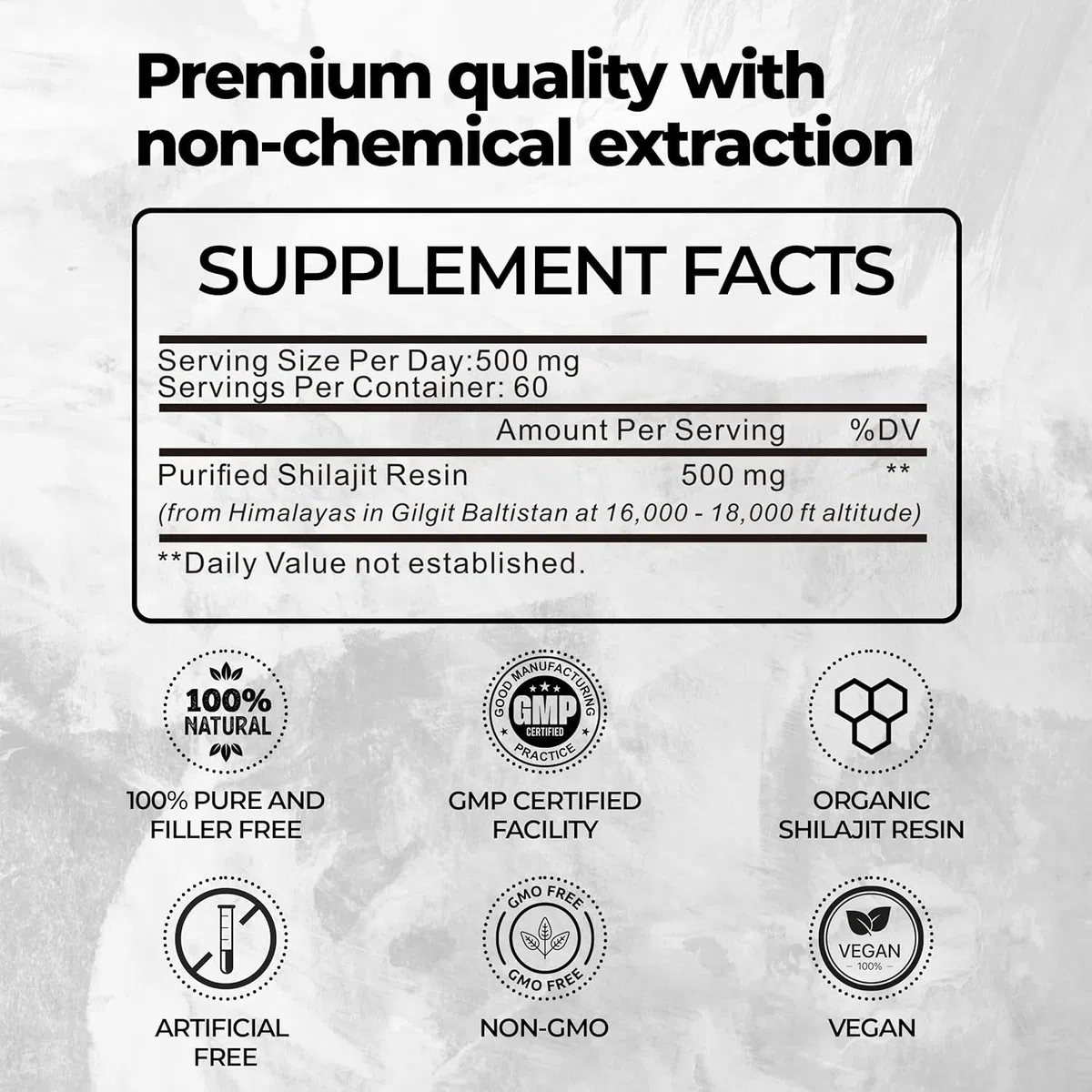 Pure Shilajit Himalayan Shilajit - 600 mg 100% naturale biologico Shilajit con 85+ tracce di minerali e acido fulvico per energia, forza e immunità, 30 grammi (1 x)