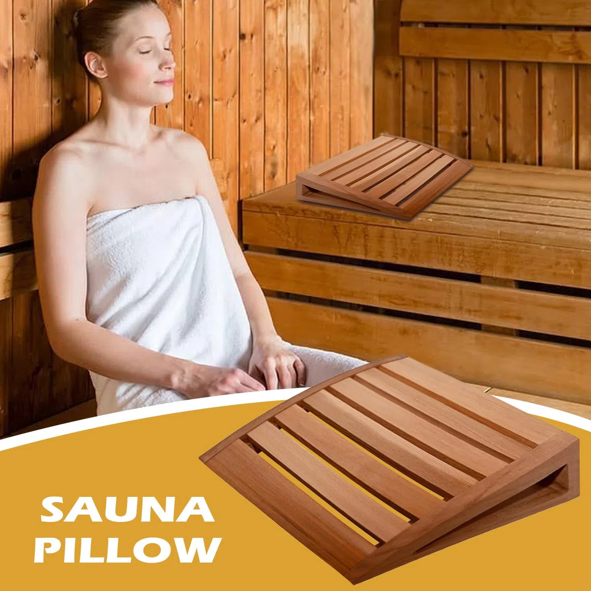 Cuscino per sauna, in legno naturale, antiscivolo, ergonomico, per riposare, rilassare e alleviare lo schienale, per donne, uomini, adulti, casa, spa, riposare, rilassare