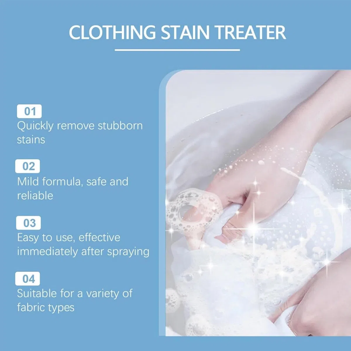 Stain Treatment Spray,Stain Remover Clothing,120 ml Stain Remover Clothes,Dirty Eater Cleaner,Portable Messy Eater Spots Cleaner,Quickly Remove Stubborn Stains from Baby Clothes (1)