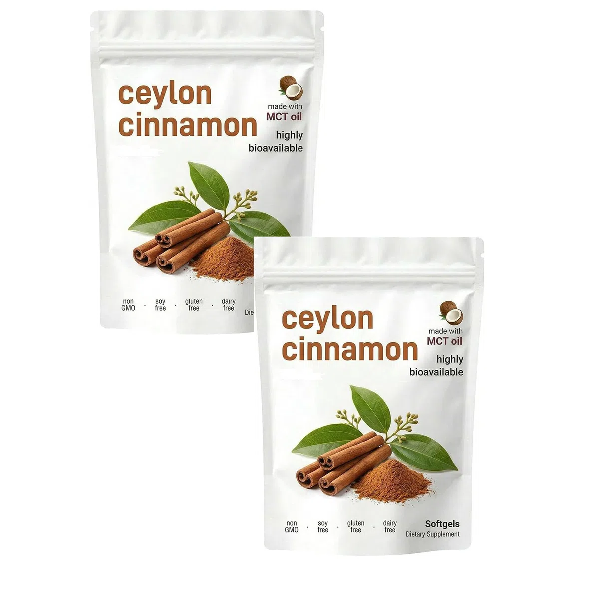 2026 New El-orita Ceylon Cinnamon Softgels con olio MCT, 300 softgel, vero integratore di cannella di Ceylon, non OGM, senza glutine, delicato supporto quotidiano per il benessere (2 pezzi)