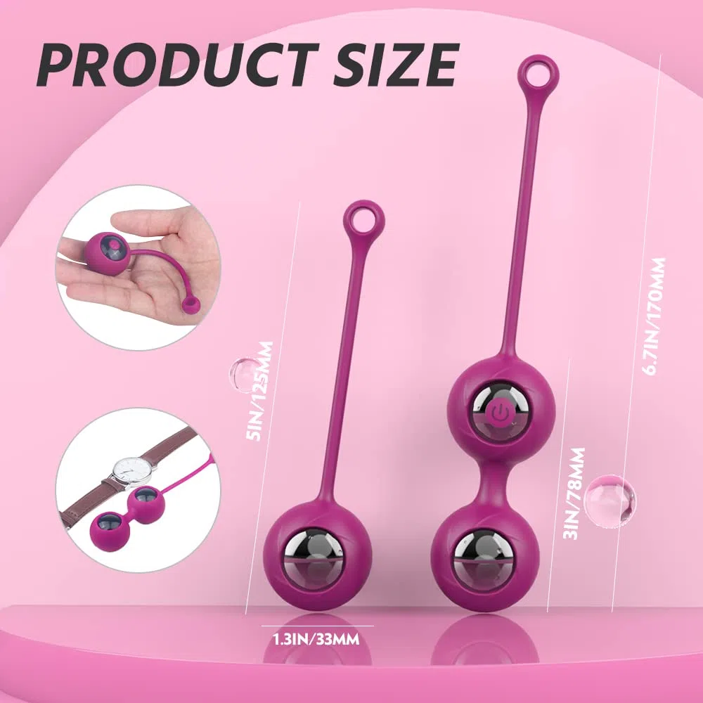 Silicone Kēgēl Bàll 2 in 1 Palline Per il Pelvico Palline,9 Modalità di Màssaggio,USB Ricaricabile,Impermeabile,para Controllo della Vescica ed Esercizi del Pavimento Pelvico per Donna