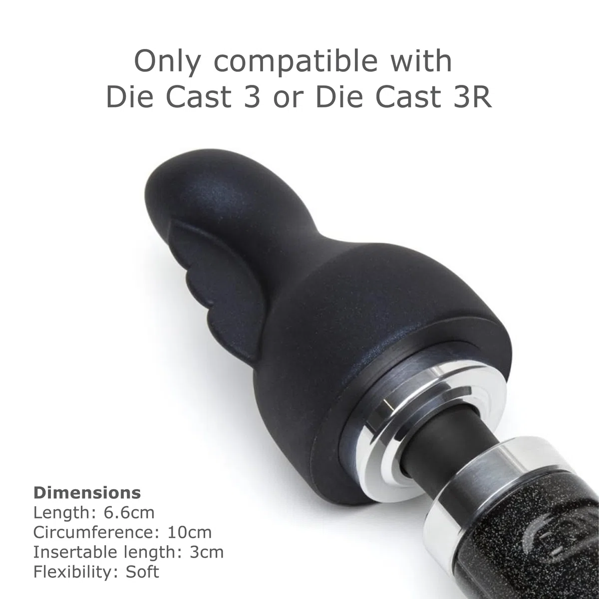 Doxy Die Cast 3 - Soft Silicone Clitoral Massager Wand Vibrator Attachment - 400 Gr