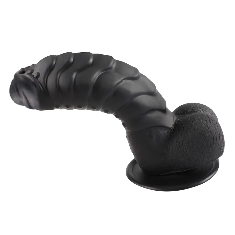 SXOVO Dildo Realistico 4,5 CM Diametro Squama di Pesce Armatura Pene con Ventosa per Uomini e Donne Dildo di Grandi Dimensioni Impermeabile Nuovi Arrivi Giocattolo del Sesso per Adulti (Nero)