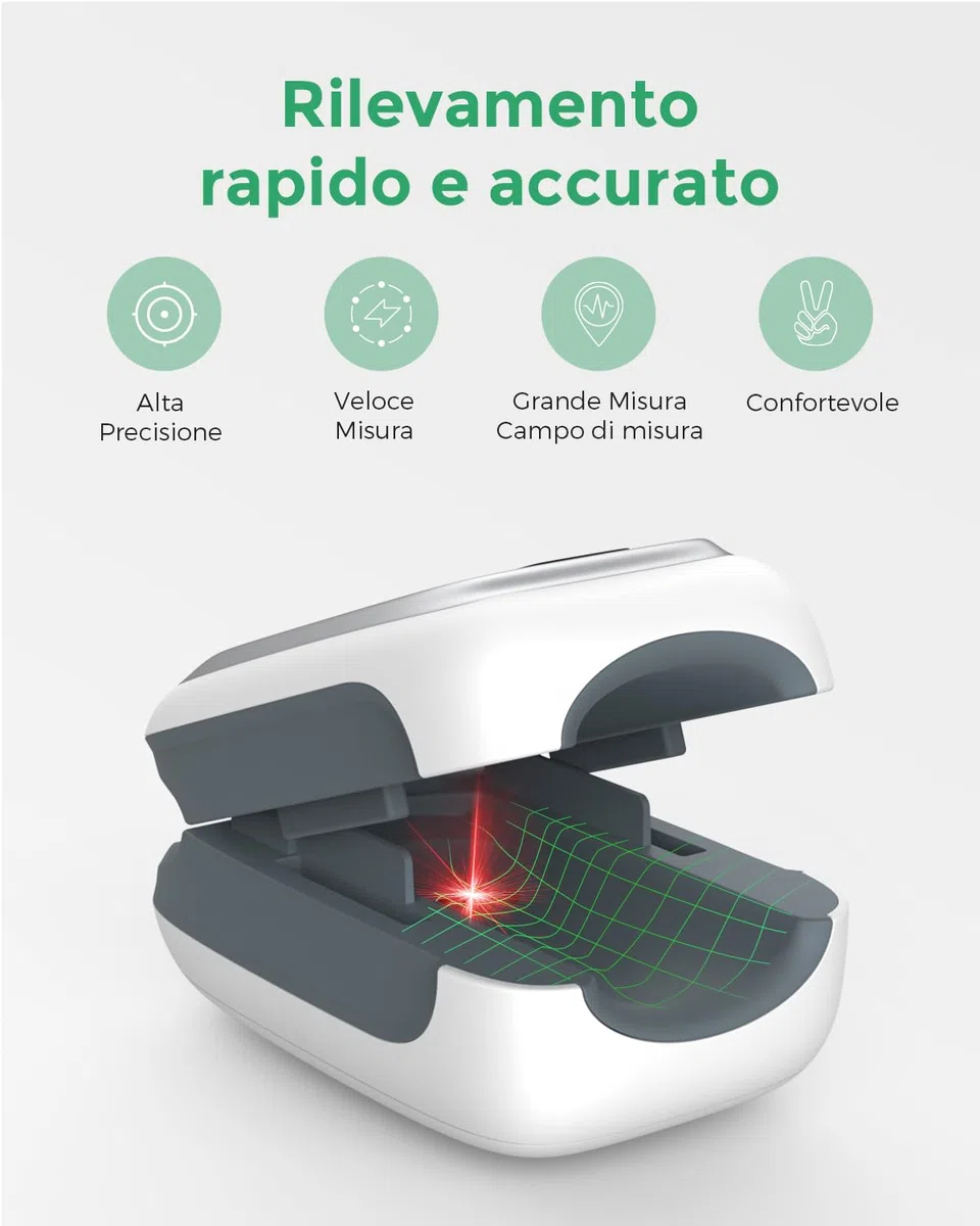 ViATOM Saturimetro da Dito Professionale, Pulsossimetro da Dito Portatil, Ossimetro da dito con allarme, Monitor di saturazione di ossigeno Nel Sangue, frequenzae cardiaca e del PI per adulti e bambin