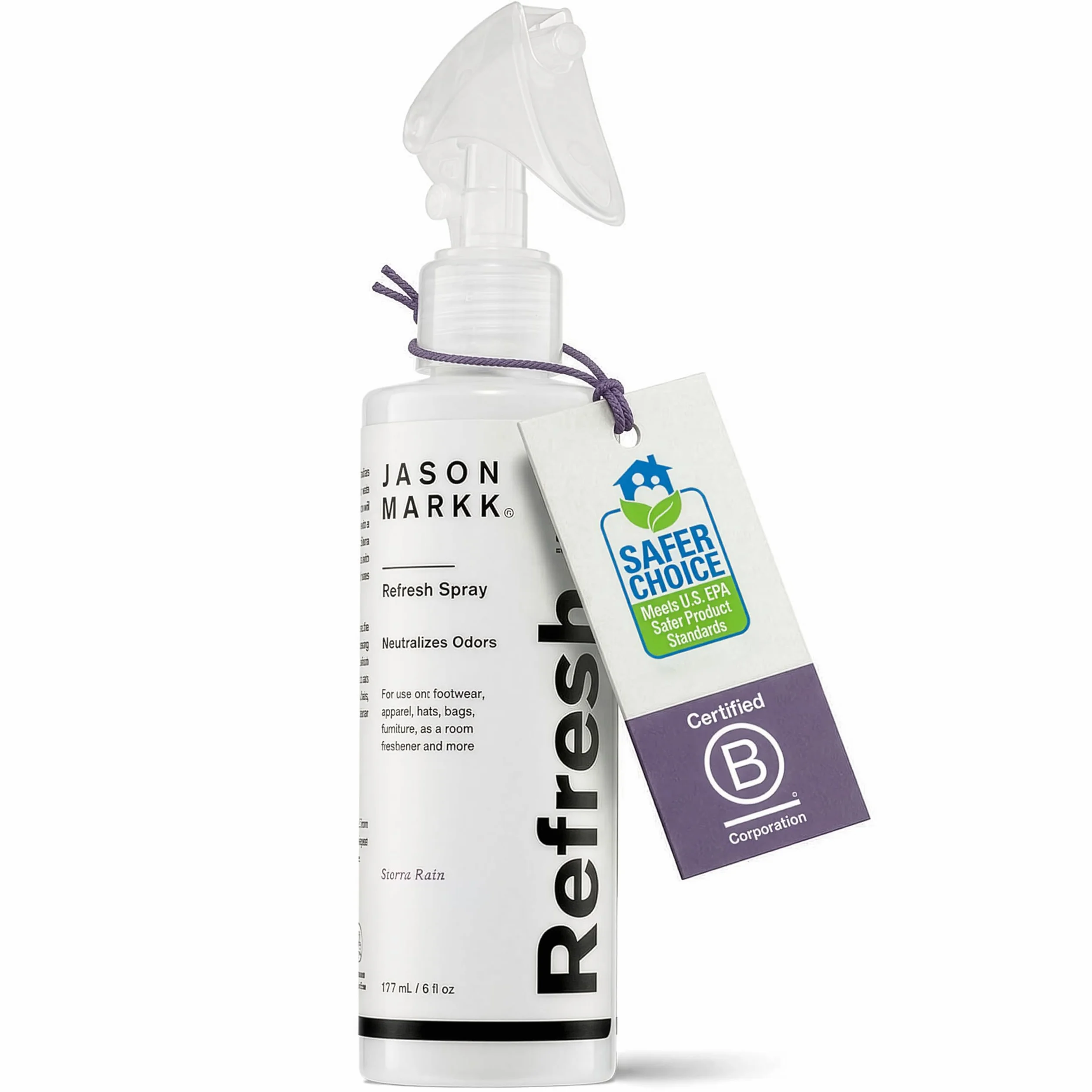 Jason Markk Spray rinfrescante, deodorante per scarpe e sneaker, elimina odori, ideale per calzature, cappelli, abbigliamento, borse, mobili, deodorante per ambienti, profumo Sierra Rain, 170 g
